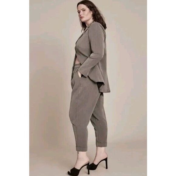 11 Honore Destiny High Waisted Tapered Trouser Sz 16 Dress Pants Grey NWT - Picture 2 of 9